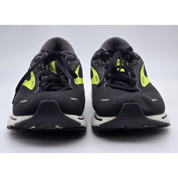 Brooks Ghost 14 Shoes Mens 9.5M Black Green‎ Mesh Running Sneakers 1103691D047